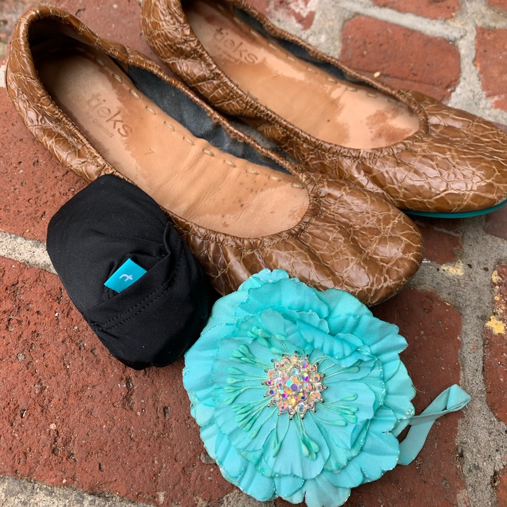 Tieks sienna brown croc size 7